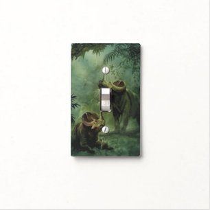Vintage Dinosaurs, Centrosaurus in the Jungle Light Switch Cover