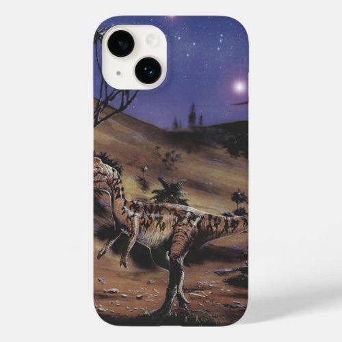 Vintage Dinosaurs Dilophosaurus on a Starry Night Case_Mate iPhone 14 Case