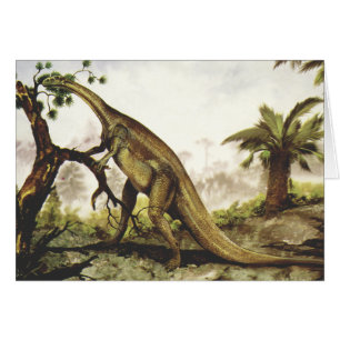 Vintage Dinosaurs, Plateosaurus Grazing on Trees Cards