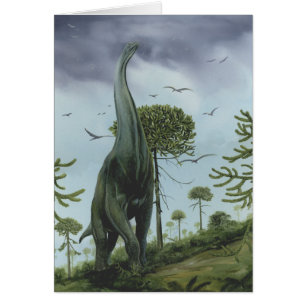 Vintage Dinosaurs, Sauroposeidon with Birds Flying Cards