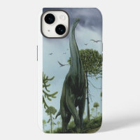 Vintage Dinosaurs, Sauroposeidon with Birds Flying
