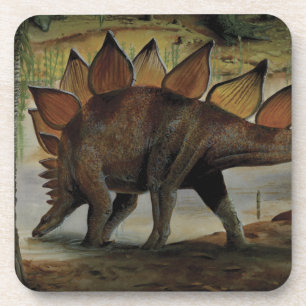 Vintage Dinosaurs, Stegosaurus, Tail with Spikes Beverage Coaster