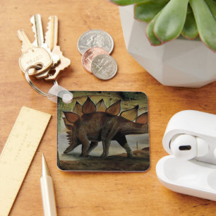 Vintage Dinosaurs, Stegosaurus, Tail with Spikes Keychain