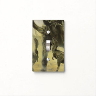 Vintage Dinosaurs, Torvosaurus and Brachiosaurus Light Switch Cover