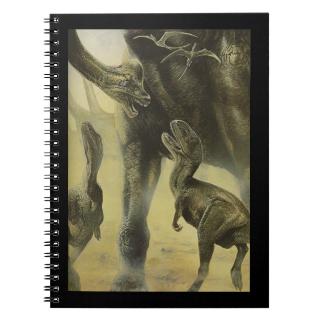 Vintage Dinosaurs, Torvosaurus and Brachiosaurus Notebook (Front)