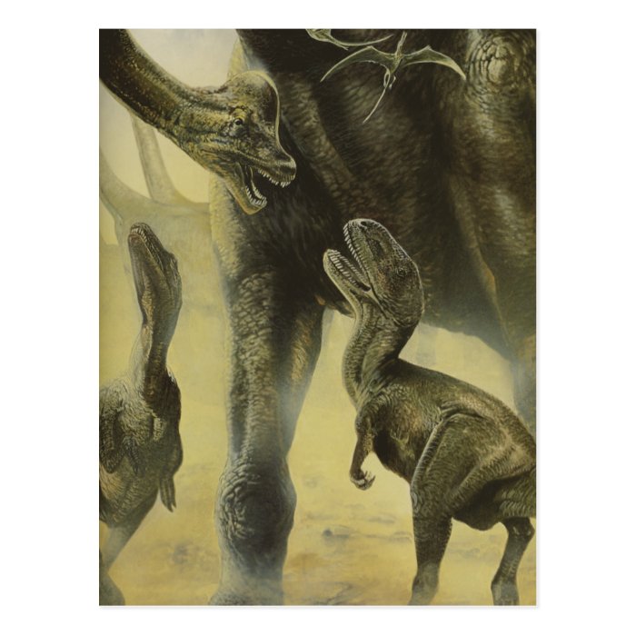 Vintage Dinosaurs, Torvosaurus and Brachiosaurus Post Cards