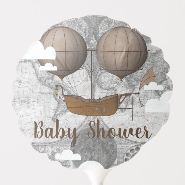 Vintage Dirigible Airship Baby Shower Balloon (Front)