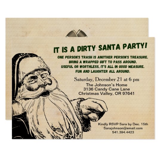 Vintage Dirty Santa Gift Exchange Party, ZPR Invitation
