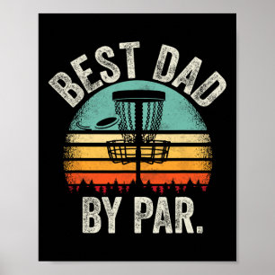 Vintage Disc Golf Dad - Best Dad By Par Disk Golf Poster