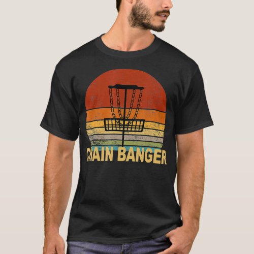 Vintage Disc Golf Dad Funny Chain Banger Basket T_Shirt