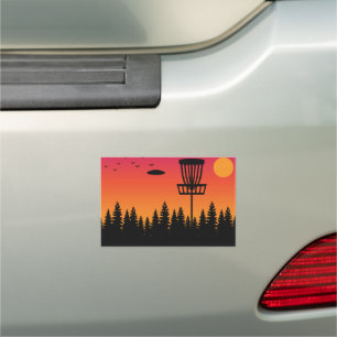 Vintage Disc Golf Frolf Frisbee Player Retro Car Magnet