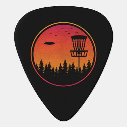 Vintage Disc Golf Frolf Frisbee Player Retro Guitar Pick