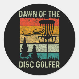 Vintage Disc Golf Player Dawn Of The Disc Golfer G Classic Round Sticker