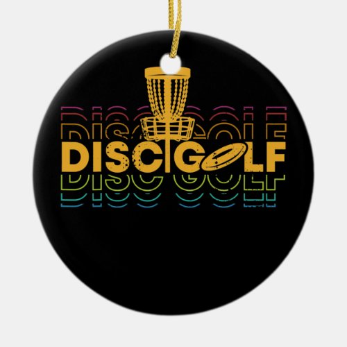 Vintage Disc Golf Retro Flying Disc Golf Sports  Ceramic Ornament