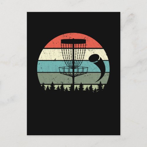 Vintage Disc Golfing Sport Frisbee Disc Golf Playe Postcard