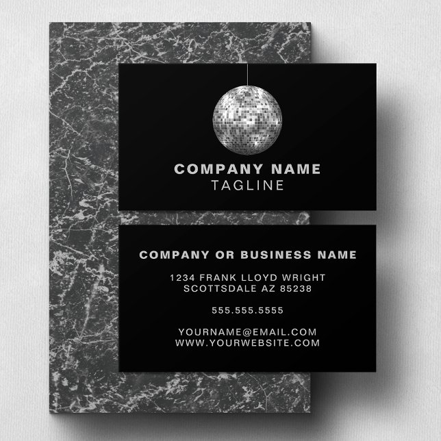 Vintage Disco Ball DJ Or Party Planner Business Card (Creator Uploaded)