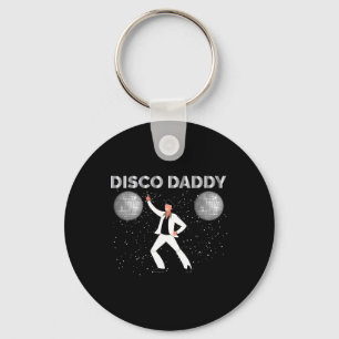 Vintage Disco Daddy Retro Matching Party Costume 6 Keychain