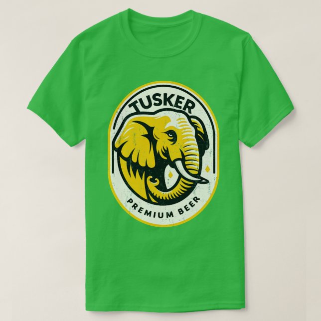 Vintage Discontinued Brewery Tusker Premium Beer   T-Shirt (Design Front)