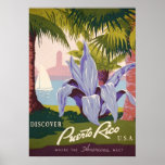 Vintage Discover Puerto Rico USA Poster