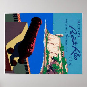 Vintage Discover Puerto Rico WPA Poster