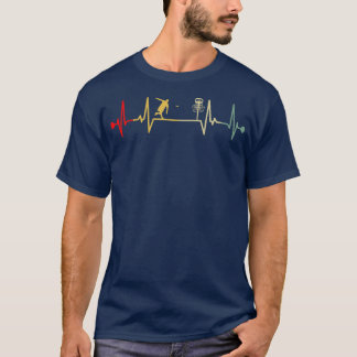 Vintage Disk Golf Retro Heartbeat Funny Disk Golf T-Shirt