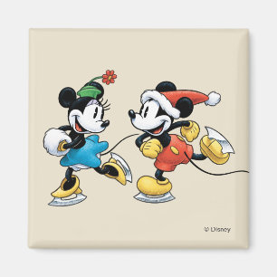 Vintage Disney Mickey & Minnie Ice Skating Magnet