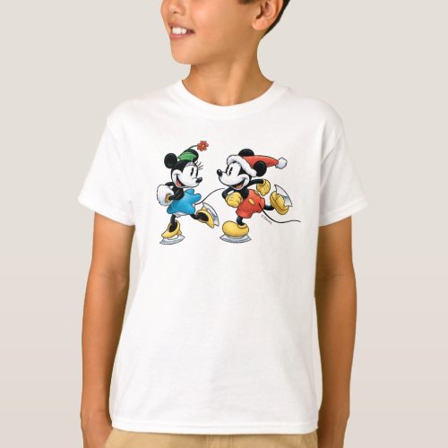 Vintage Disney  Mickey  Minnie Ice Skating T_Shirt