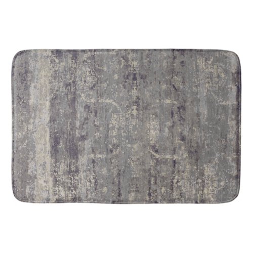 Vintage Distressed Abstract Antique Beige Gray Bath Mat