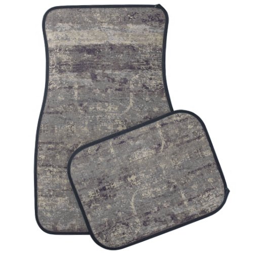 Vintage Distressed Abstract Antique Beige Gray Car Floor Mat
