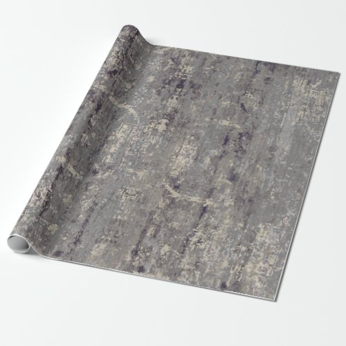 Vintage Distressed Abstract Antique Beige Gray Wrapping Paper