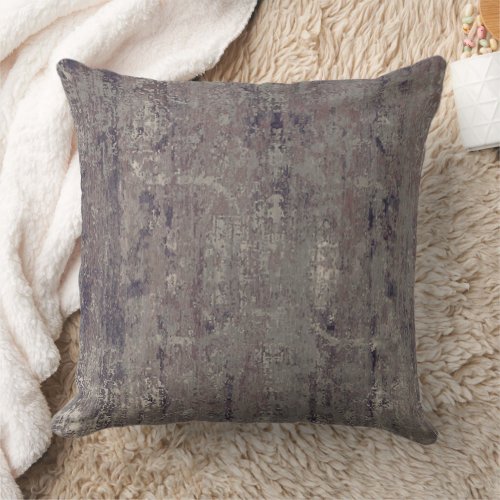 Vintage Distressed Abstract Antique Brown Throw Pillow