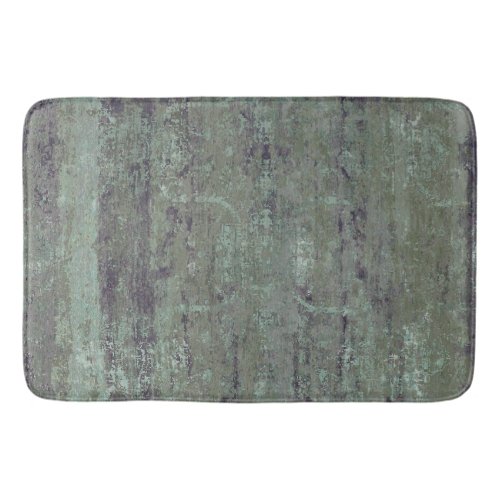 Vintage Distressed Abstract Antique Sage Green Bath Mat