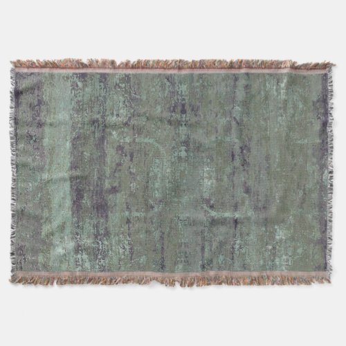 Vintage Distressed Abstract Antique Sage Green Throw Blanket
