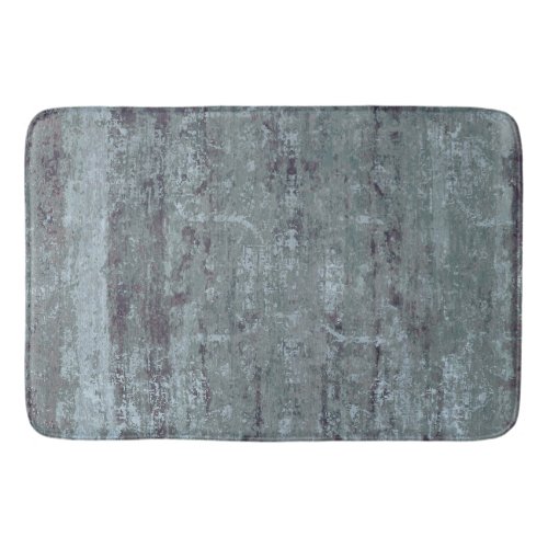 Vintage Distressed Abstract Antique Teal Blue Bath Mat