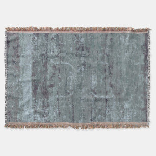 Vintage Distressed Abstract Antique Teal Blue Throw Blanket