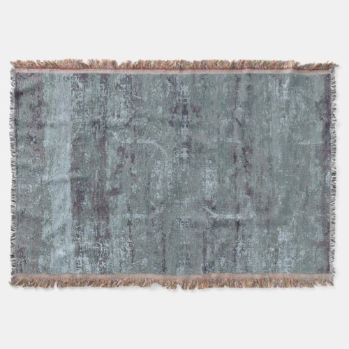 Vintage Distressed Abstract Antique Teal Blue Throw Blanket