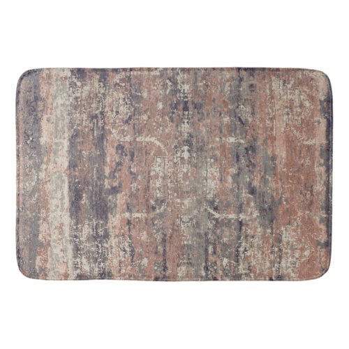 Vintage Distressed Abstract Antique Terracotta Bath Mat