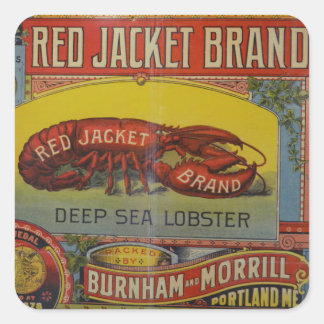 Vintage distressed advertising label lobster maine