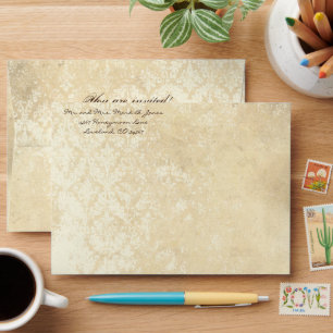 Vintage Distressed Aged Damask Envelopes