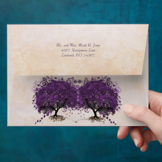 Vintage Distressed Aged Heart Leaf Damask Envelope