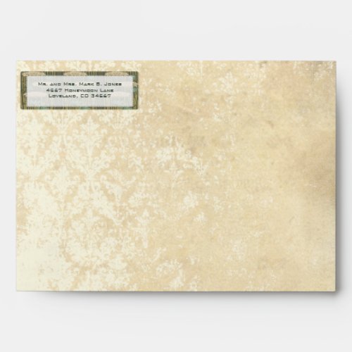 Vintage Distressed Aged LilyPad Damask Envelopes