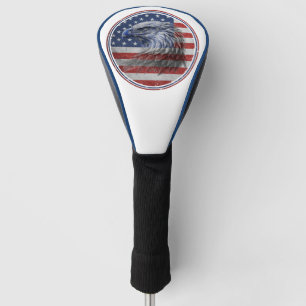Vintage Distressed American Flag Eagle Golf Head Cover