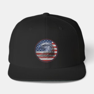 Vintage Distressed American Flag Eagle Visor