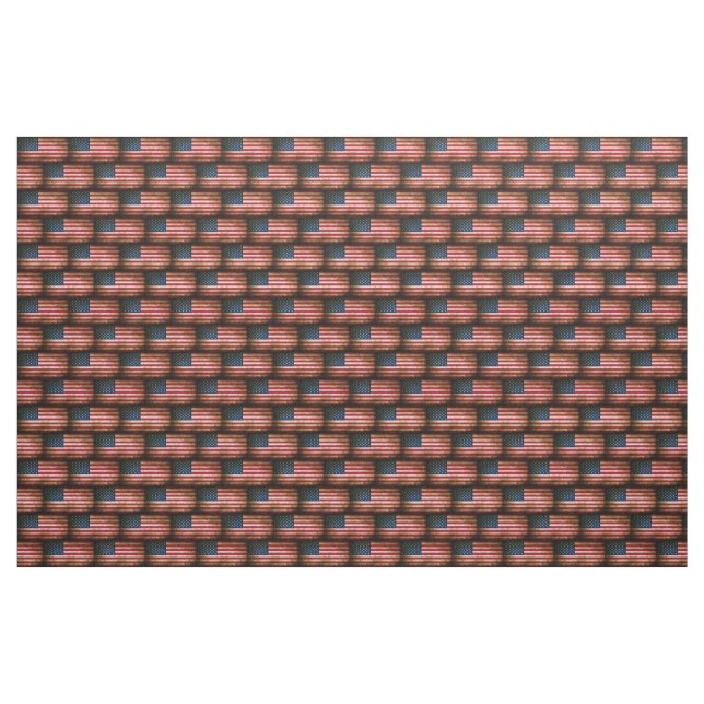 Vintage Distressed American Flag Fabric | Zazzle