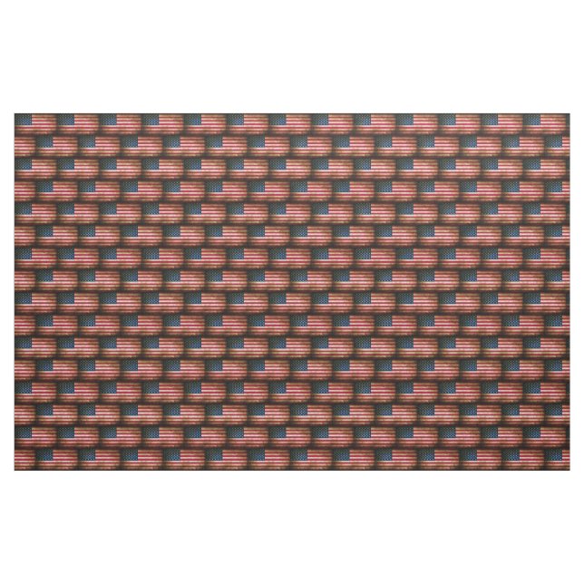 Vintage Distressed American Flag Fabric | Zazzle