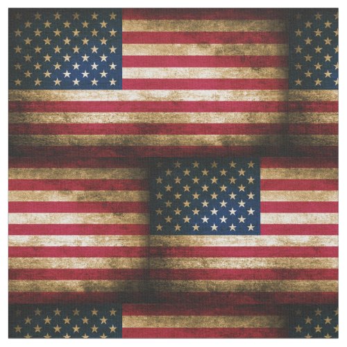 Vintage Distressed American Flag Fabric