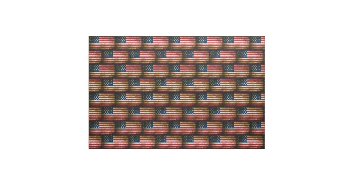 Download Vintage Distressed American Flag Fabric | Zazzle.com