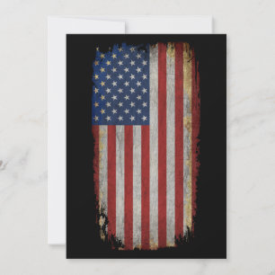 Vintage Distressed American Flag Invitation