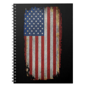 Vintage Distressed American Flag Notebook