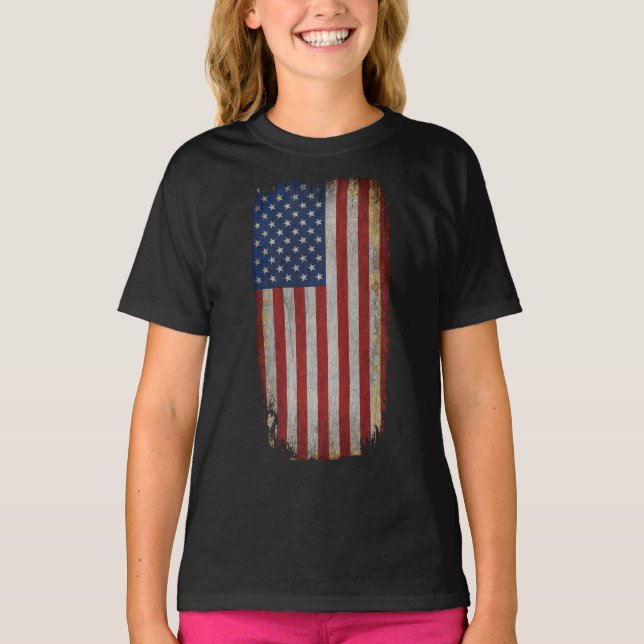Vintage Distressed American Flag T-Shirt (Front)